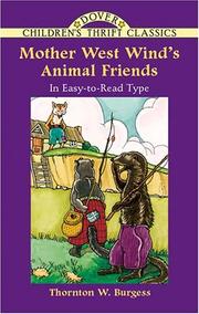 Cover of Mother West Wind's animal friends by Thornton W. Burgess