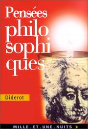 Cover of Pensées philosophiques by Denis Diderot