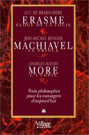Front cover of Erasme, Machiavel, More by Luc de Brabandere