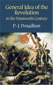 Front cover of Idée générale de la révolution au XIXe siècle by P.-J. Proudhon