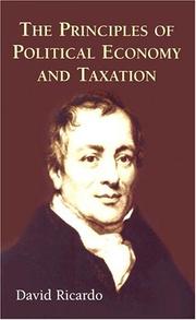 Front cover of The Principles of Political Economy and Taxation by David Ricardo