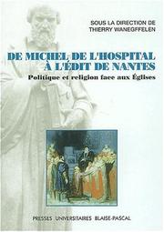 Front cover of De Michel de L'Hospital ©  l'©♭dit de Nantes by Thierry Wanegffelen