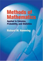 Front cover of Methods of mathematics applied to calculus, probability, and statistics by Richard Hamming