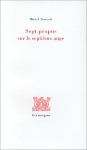 Front cover of Sept propos sur le septième ange by Michel Foucault
