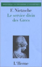 Front cover of Le Service divin des Grecs by Friedrich Nietzsche
