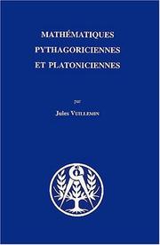 Cover of Mathematiques Pythagoriciennes Et Platoniciennes by Jules Vuillemin