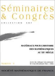 Cover of Matériaux pour l'histoire des mathématiques au XXe siècle by Jean Alexandre Dieudonné