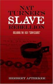 Cover of Nat Turner's slave rebellion by Herbert Aptheker