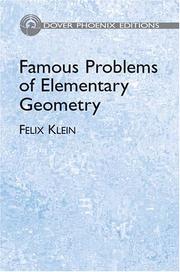 Cover of Famous Problems of Elementary Geometry by Felix Klein