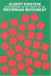 Cover of Investigations on the theory of the Brownian movement by Albert Einstein