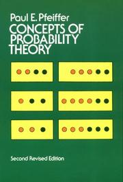 Front cover of Concepts of probability theory by Paul E. Pfeiffer