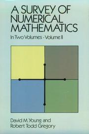 Front cover of A survey of numerical mathematics by Young, David M.