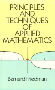 Front cover of Principles and techniques of applied mathematics by Friedman, Bernard