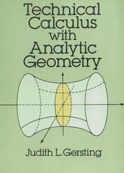 Cover of Technical calculus with analytic geometry by Judith L. Gersting