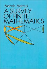 Front cover of A survey of finite mathematics by Marcus, Marvin