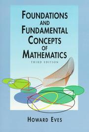Front cover of Foundations and fundamental concepts of mathematics by Howard Whitley Eves