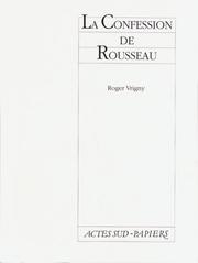 Cover of La confession de Rousseau by Roger Vrigny
