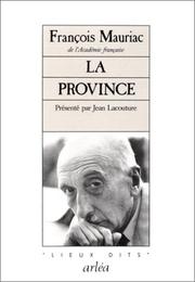 Front cover of La province by François Mauriac