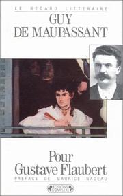 Cover of Pour Gustave Flaubert by Guy de Maupassant
