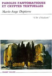 Front cover of Paroles fantomatiques et cryptes textuelles by Marie-Ange Depierre