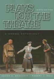 Cover of Plays for the theatre by Oscar G. Brockett