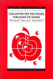 Front cover of Evaluation des politiques publiques en Suisse by Horber