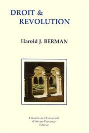 Cover of Droit et revolution by Harold J. Berman