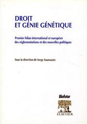 Front cover of Droit et Genie Genetique by S. Soumastre