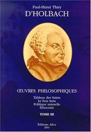 Front cover of D'holbach - oeuvres philosophiques completes t3 by Vercruysse Jerome