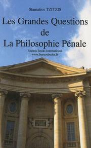 Front cover of LES GRANDES QUESTIONS DE LA PHILOSOPHIE PENALE by Stamatios, TZITZIS