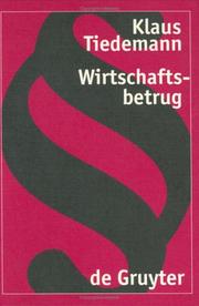 Front cover of Wirtschaftsbetrug by Klaus Tiedemann