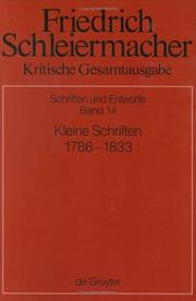 Cover of Kritische Gesamtausgabe by Friedrich Schleiermacher