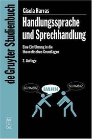 Front cover of Handlungssprache Und Sprechhandlung by Gisela Harras