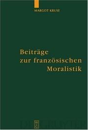 Front cover of Beiträge zur französischen Moralistik by Margot Kruse