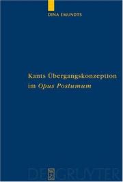 Front cover of Kants Ubergangskonzeption im Opus Postumum by Dina Emundts