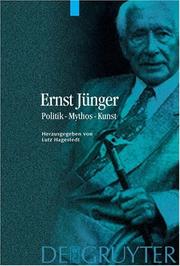 Cover of Ernst Junger by Lutz Hagestedt