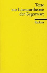 Front cover of Texte zur Literaturtheorie der Gegenwart by Rolf Günter Renner