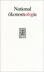 Front cover of Nationalökonomologie by Orestes V. Trebeis