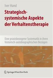 Front cover of Strategisch-systemische Aspekte der Verhaltenstherapie by Iver Hand