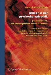 Front cover of Grundriss der Psychotherapieethik by Renate Hutterer-Krisch