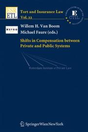 Front cover of Shifts in Compensation between Private and Public Systems (Tort and Insurance Law) by W. H. van Boom