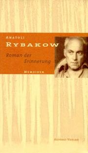 Front cover of Roman-vospominanie by Anatoli Rybakov