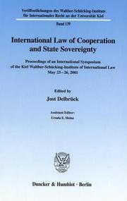 Front cover of International law of cooperation and state sovereignty by Jost Delbrück
