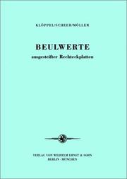 Front cover of Beulwerte Ausgewahlter Rechteckplatten by K. Kloppel
