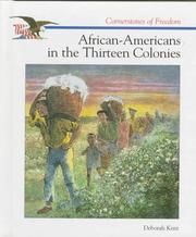 Front cover of African-Americans in the thirteen colonies by Deborah Kent