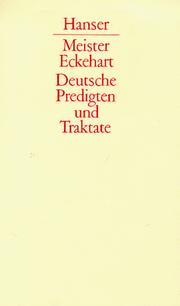 Cover of Deutsche Predigten und Traktate by Meister Eckhart
