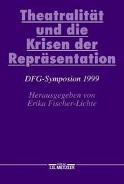 Front cover of Theatralität und die Krisen der Repräsentation by Erika Fischer-Lichte