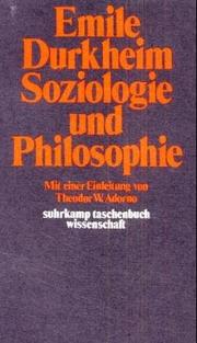 Front cover of Soziologie und Philosophie by Émile Durkheim