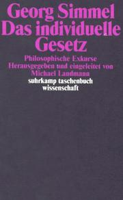 Cover of Das individuelle Gesetz by Georg Simmel