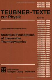 Front cover of Statistical Foundations of Irreversible Thermodynamics by Luzzi; Vasconcellos; Ramos